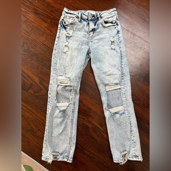 Lovervet Blue Ankle Cropped Jeans Distressed Casual - Picture 1 of 7